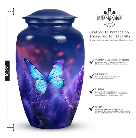 Elegantly designed Butterfly Cremation Urn for male adults' ashes