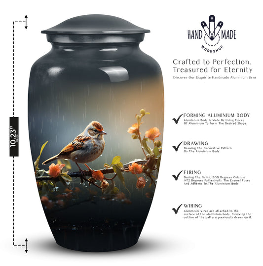 Sparrow inspired Cremation Urn for adult male ashes