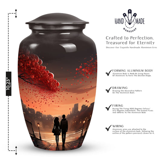 Stylish love urn, perfect cremation urns for couples, ideal for preserving ashes of adult men or mother