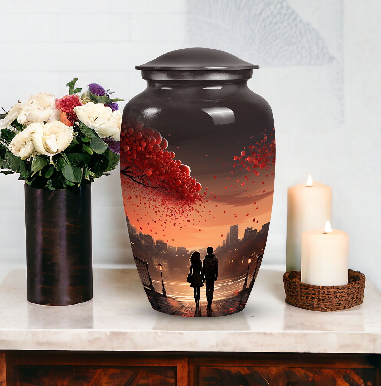 Stylish love urn, perfect cremation urns for couples, ideal for preserving ashes of adult men or mother