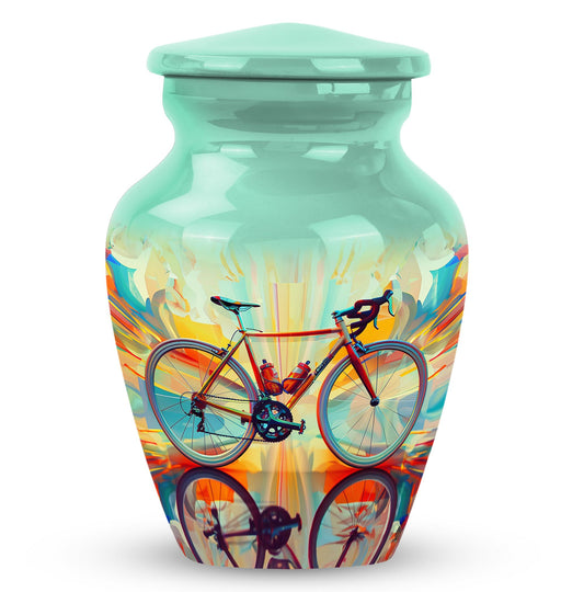 Teal Bicycle Cremation Urns For Human Ashes - Funeral Urns For Adult