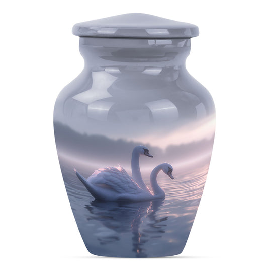 Dual Swan Cremation Urn For Human Ashes For Men and Women