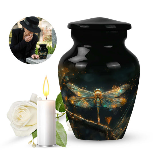 Amber Dragonfly Ashes Urn For Women - Large & keepsake Urns For Female