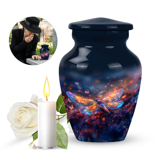 Personalized Dragonfly Cremation Urn for Human Ashes - 10-inch, 200 cu in - Yatskia