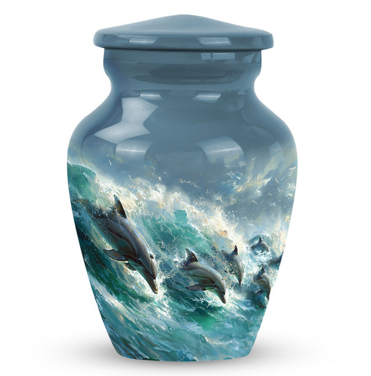 Dolphin Urn Memorial For Ashes - Unique Funeral Urn For Women