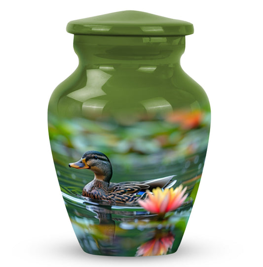 Duck Funeral Urn For Ashes - Green Cremation Urn For Men & Women