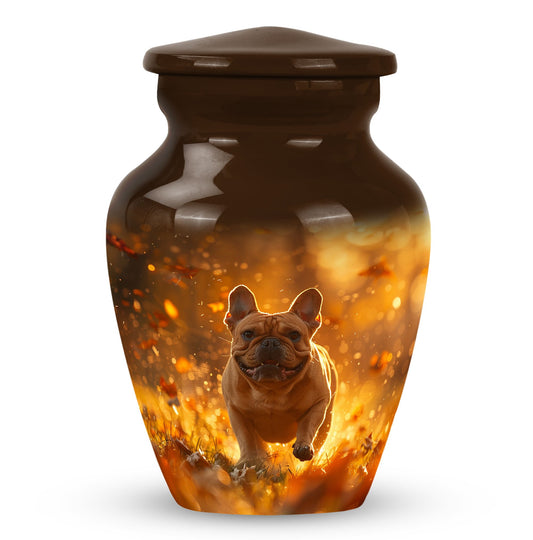 Golden Bulldog Memorial Tribute Urn - Pet Cremation Urns For Funeral