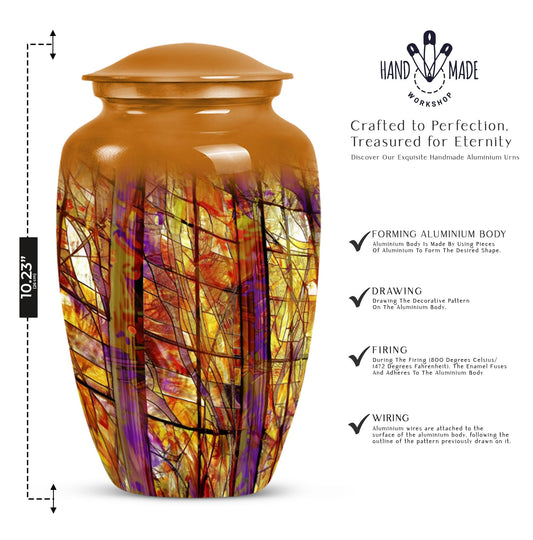 10-inch classic stained glass urn for cremation ashes