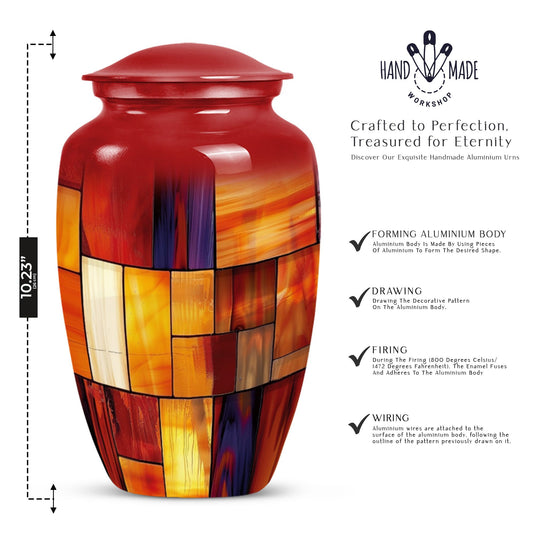 10-inch classic stained glass urn