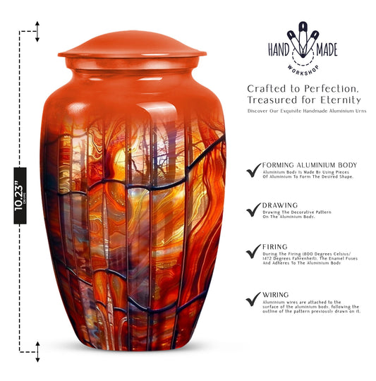 10-inch classic stained glass urn for human ashes