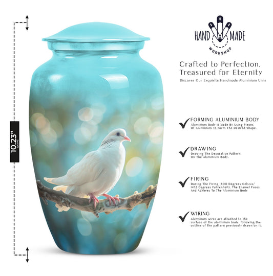 10 inch aluminium Dove Urn,