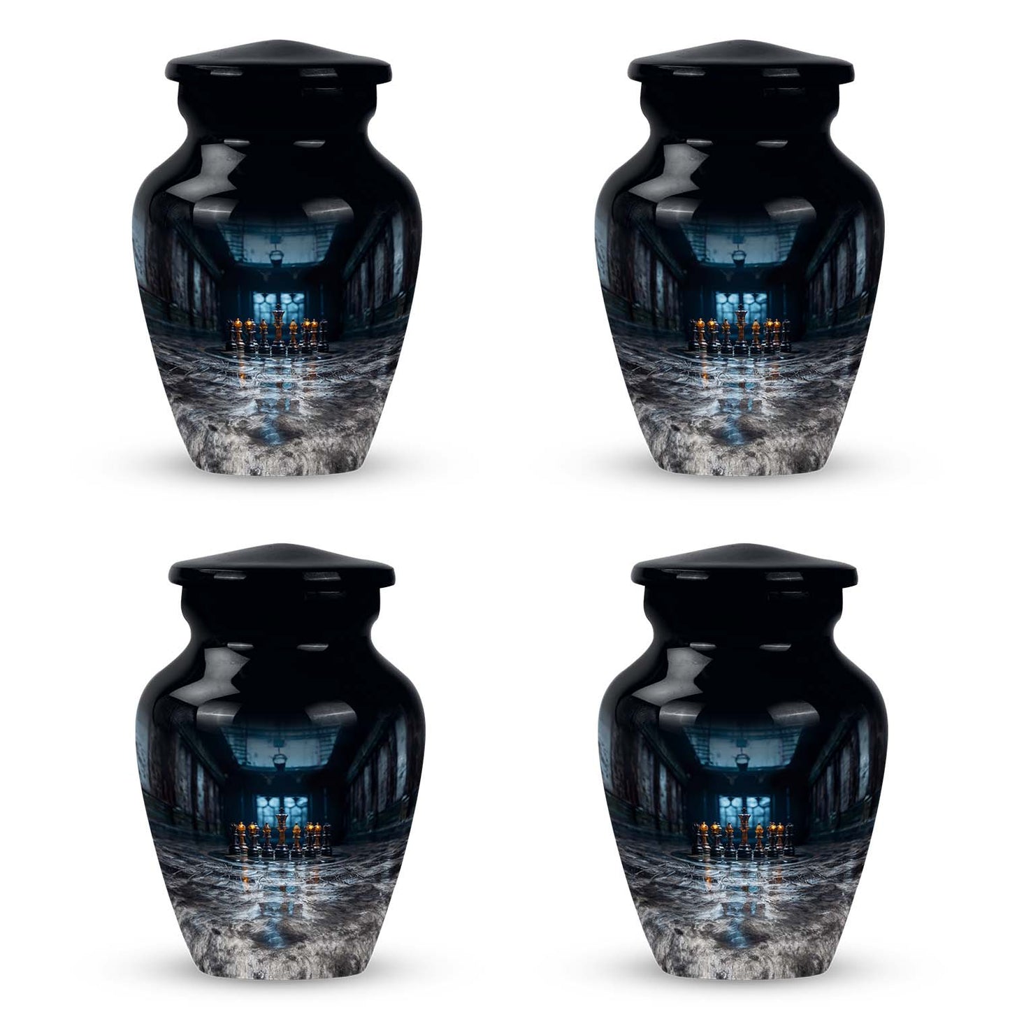 10-inch aluminium Chess Urn for burial