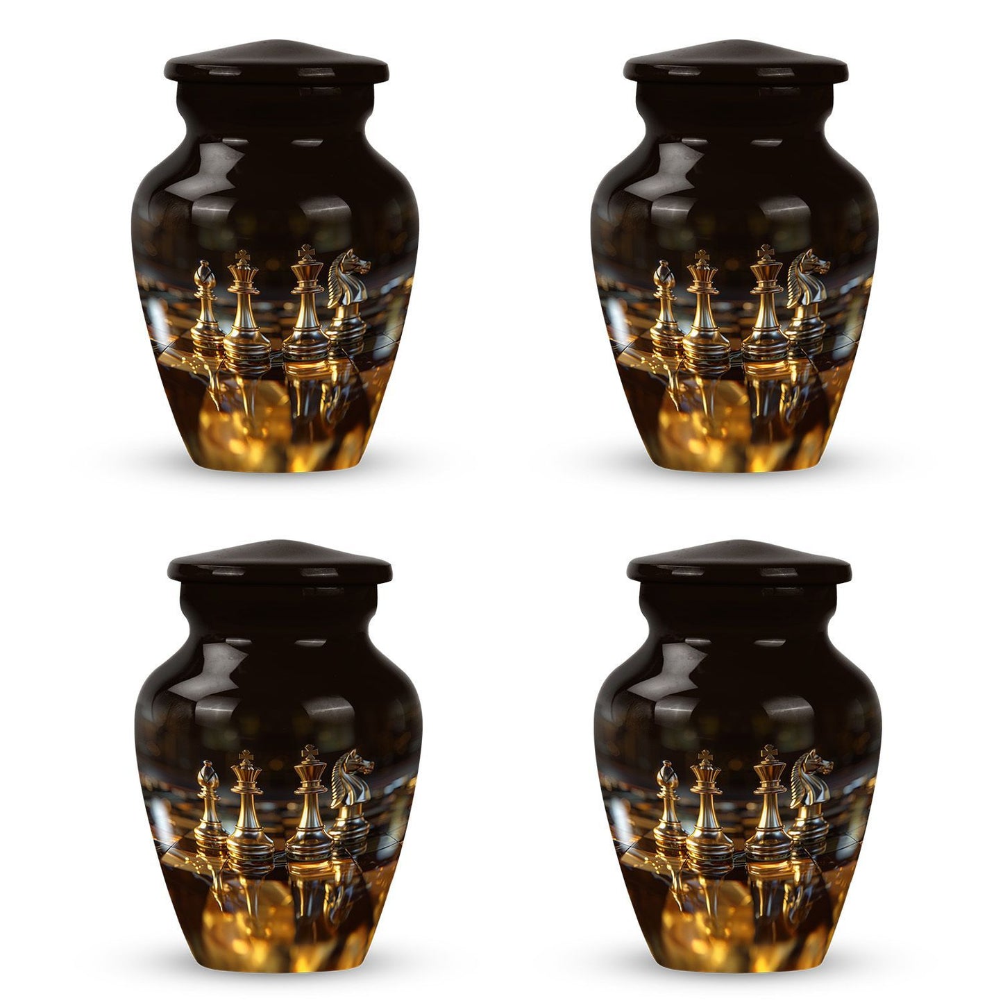 10-inch Chess-themed classic urn for human ashes