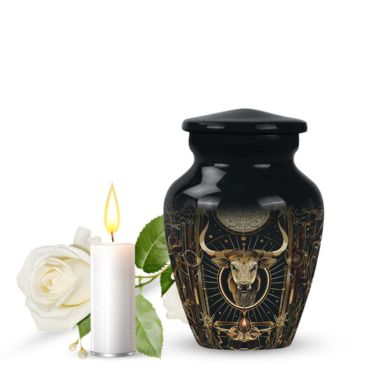 Zodiac Symbol Cremation Urn For Human Ashes - Taurus Zodiac Urn