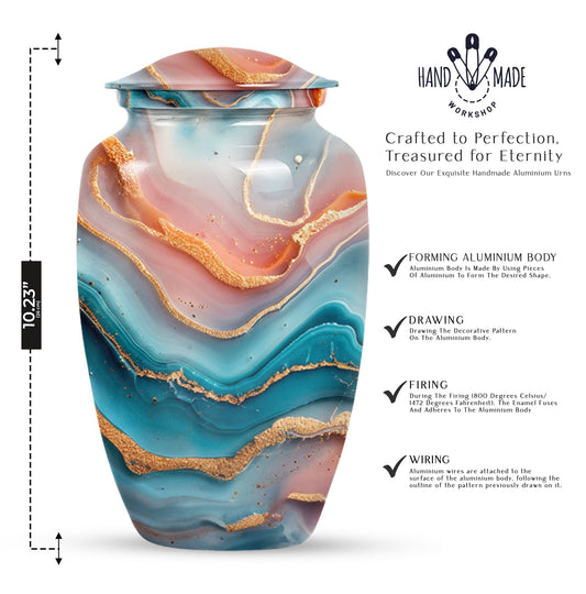 Vibrant Swirl Urn for adult ashes