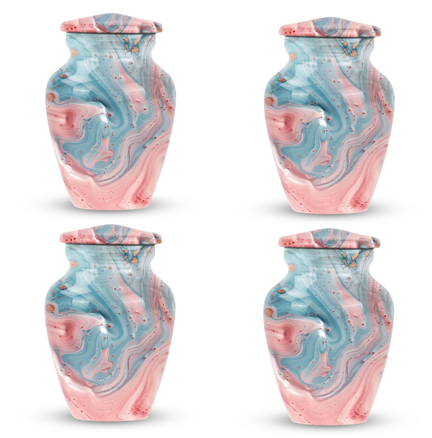 10 Inch Abstract Urn, Classic Aluminium cremation urn,