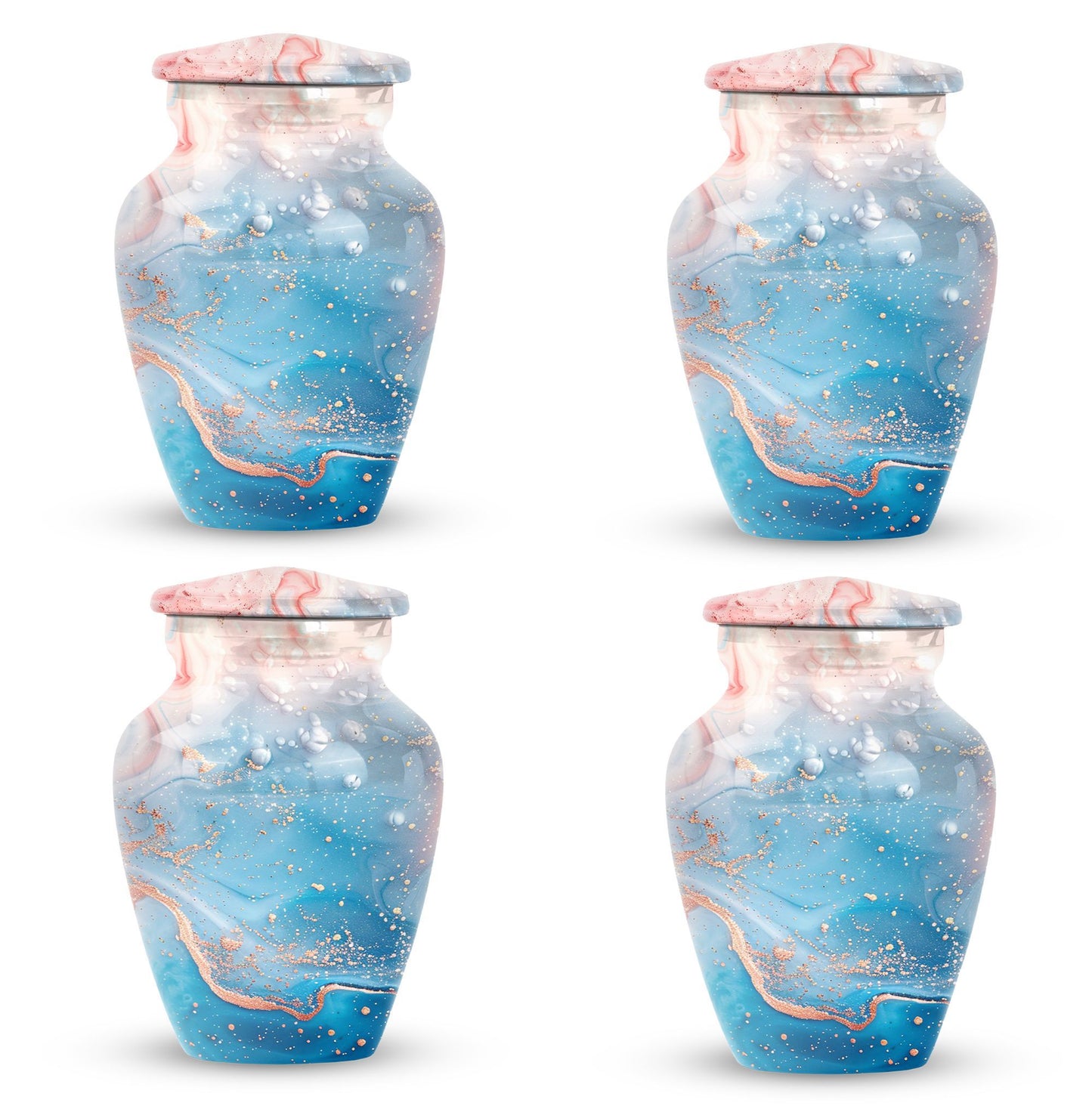 10-inch abstract classic urn, aluminium memorial burial urn