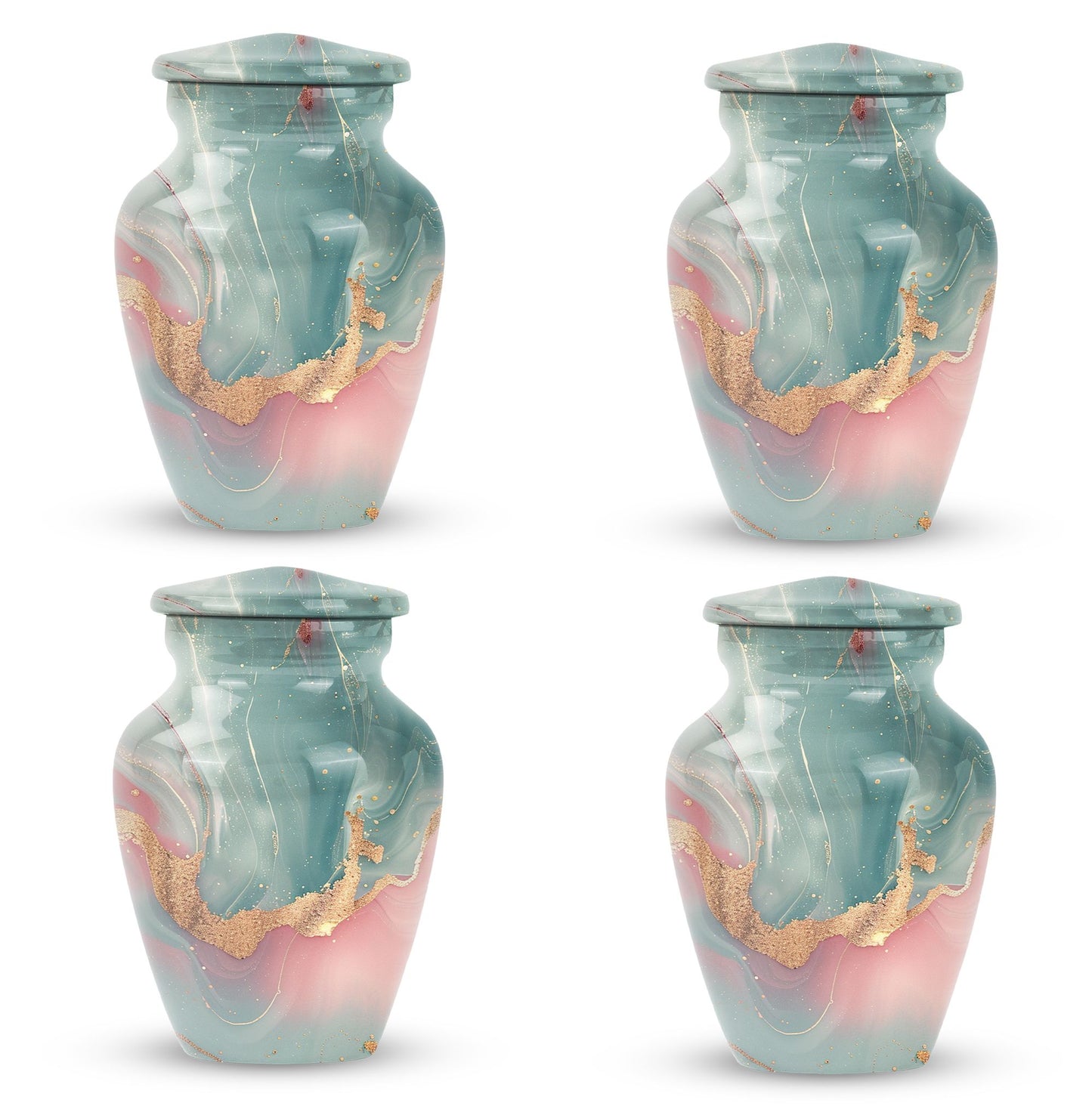 abstract urn in aluminium for adult male cremation