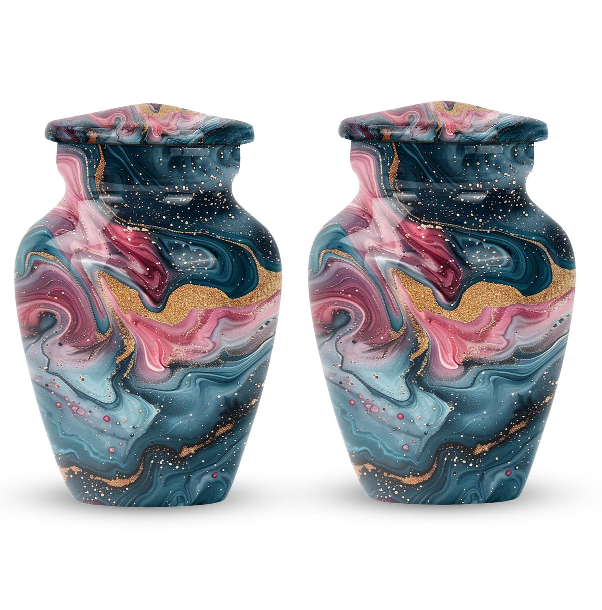 10 inch abstract aluminium memorial urn for ashes.