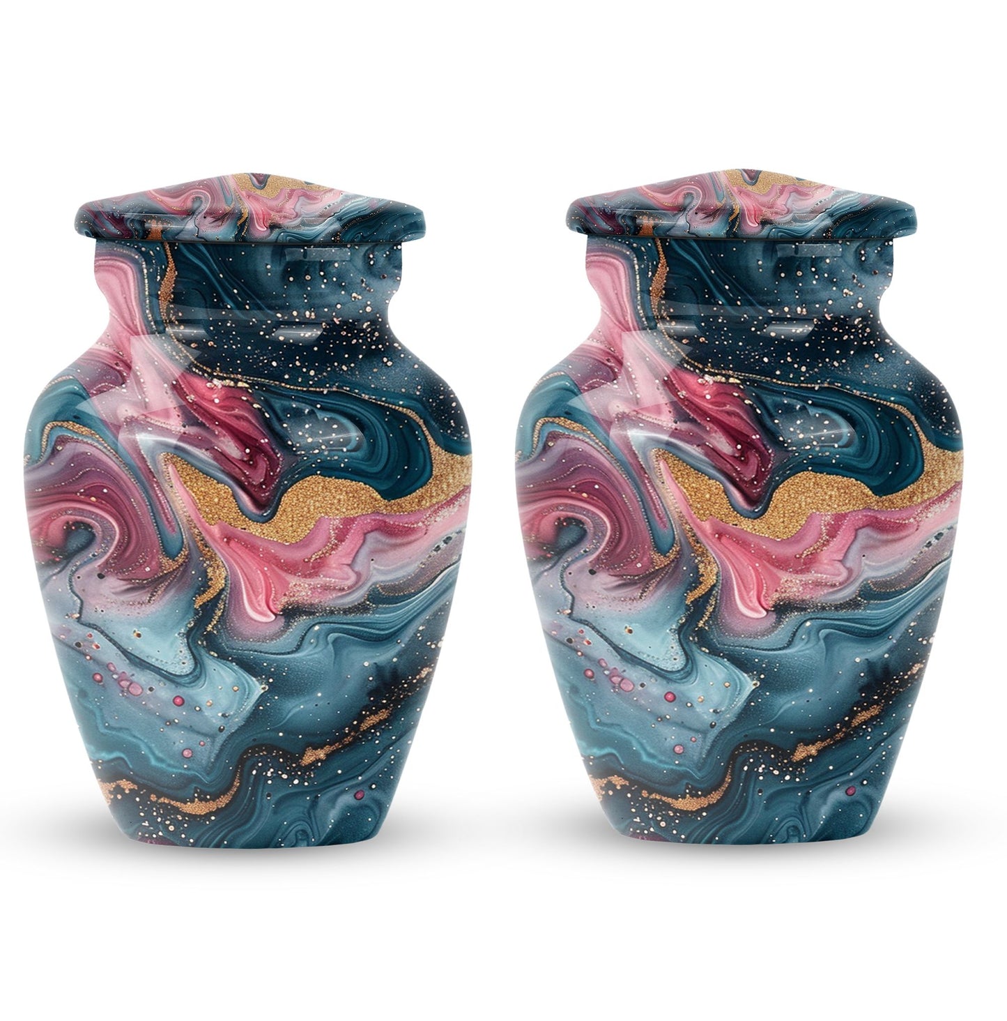 10 inch abstract aluminium memorial urn for ashes.