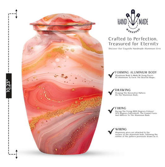Abstract Classic Aluminium Urn for adult female ashes