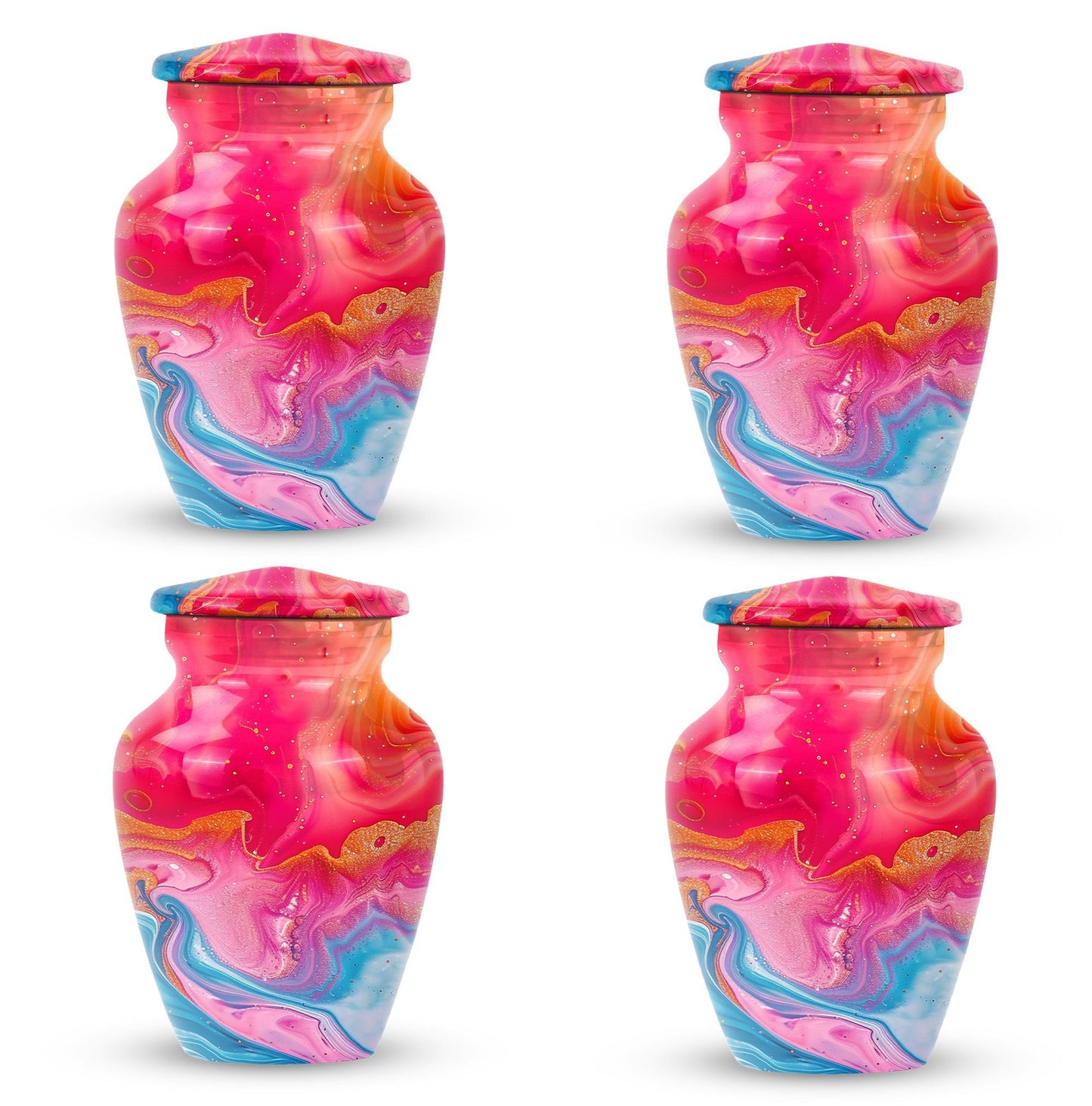 Abstract Aluminium Urn for men, personalized engraving.