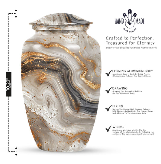 Vibrant Swirl Urn, large funeral urn for human ashes