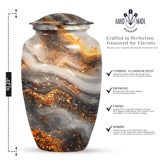Vibrant Swirl Classic Urn, constructed memorial urn