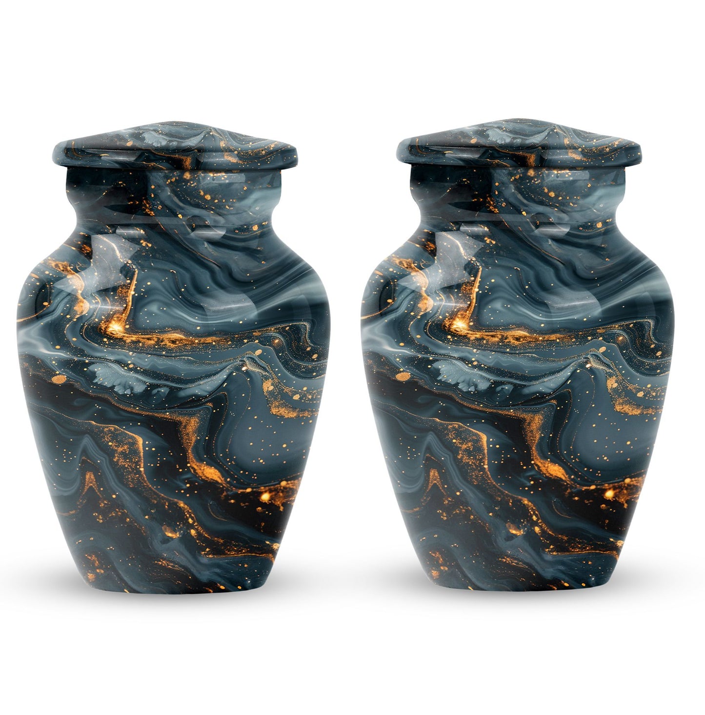Classic 10-inch Vibrant Swirl Urn for cremation.