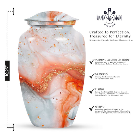 Vibrant Swirl Urn, Memorial Adult Urn for Human Ashes