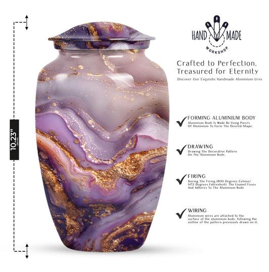 Vibrant Swirl Urn, a 10-inch Classic Design large cremation.
