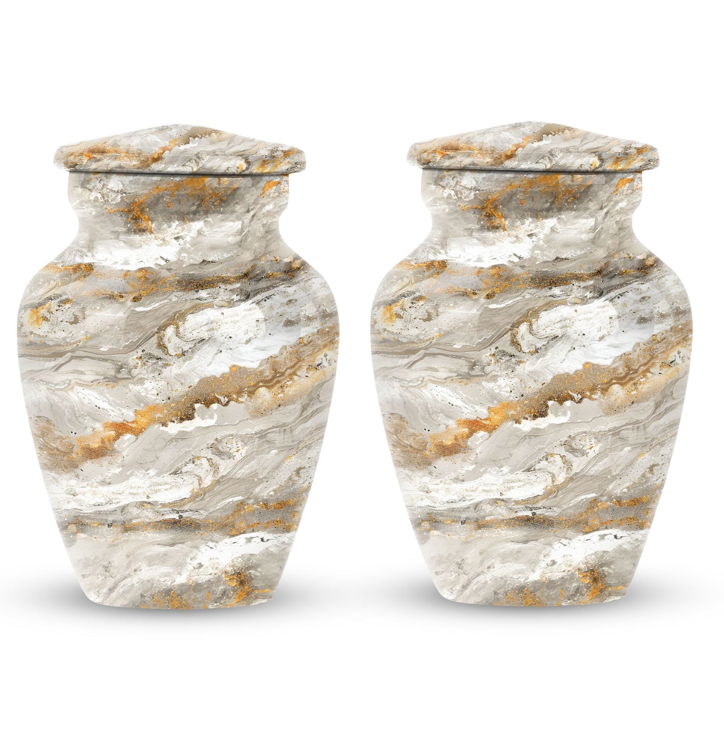 Vibrant Swirl Urn made of aluminium for cremation ashes