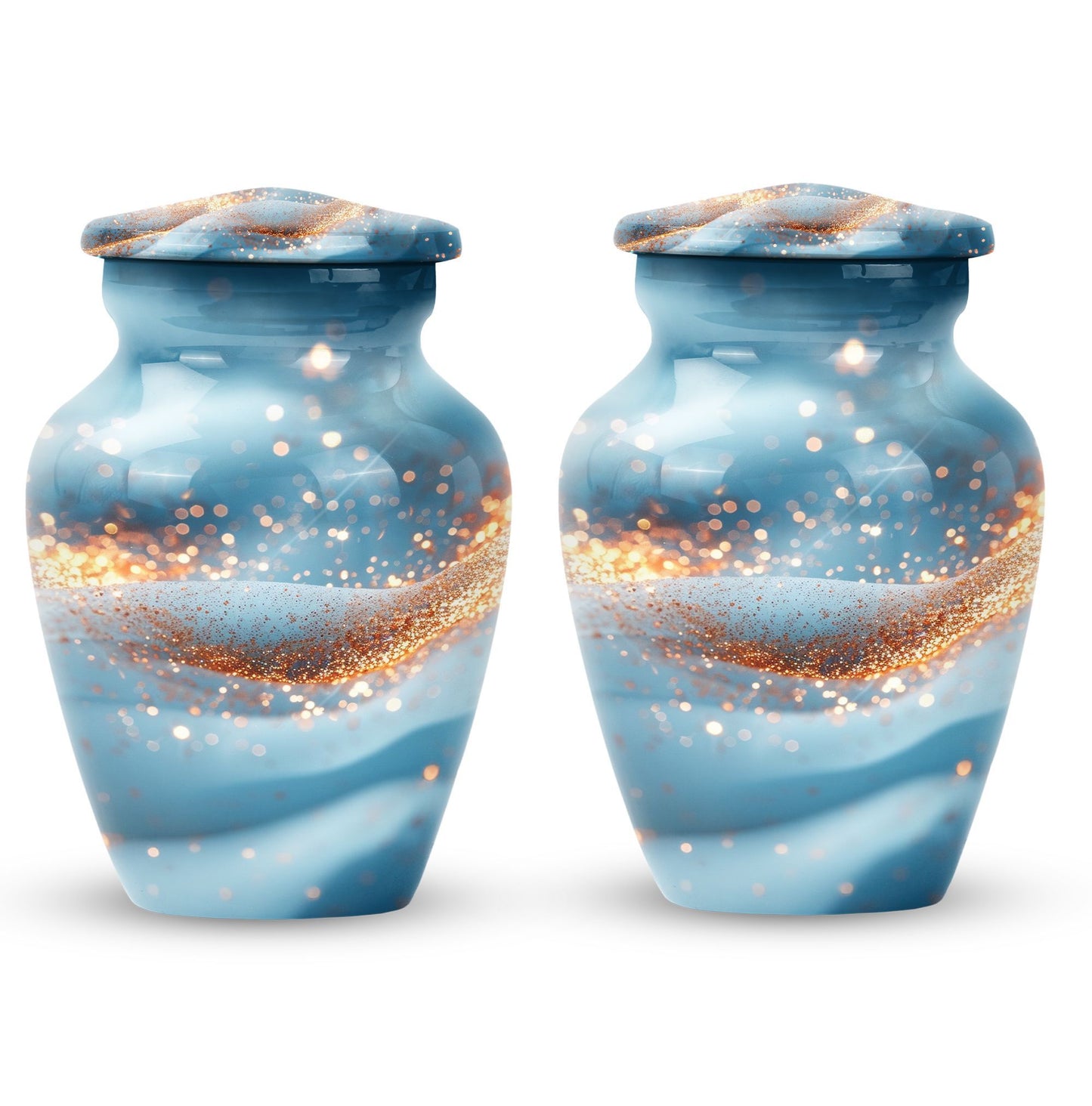 Vibrant Swirl Funeral Urn, Large Classic Aluminium Urn with Customization