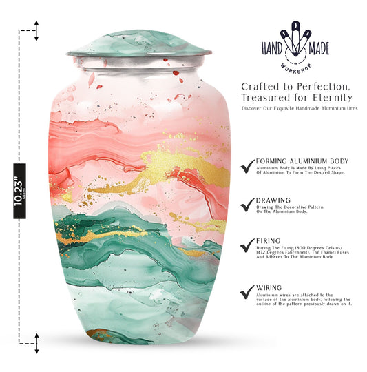 Classic 10 inch abstract urn, for adult ashes