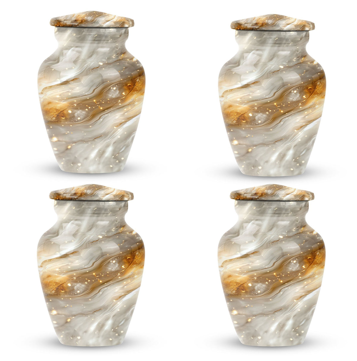 Colourful swirl cremation urn with abstract design for ashes