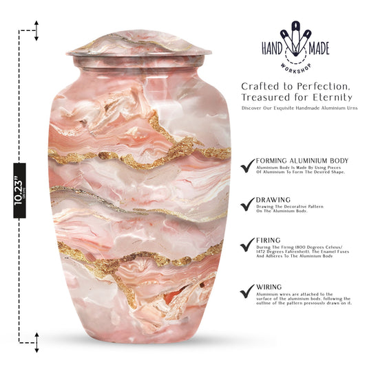 Colourful 10-inch swirl urn, aluminum made.