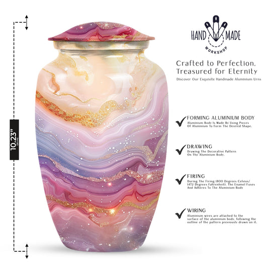 Colourful swirl 10-inch classic urn for human ashes