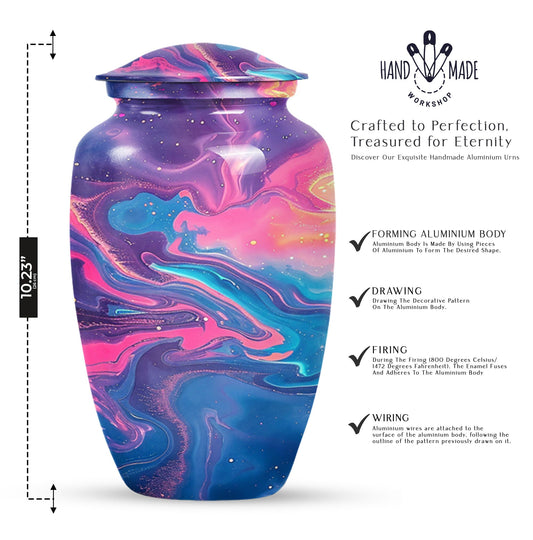 Classic abstract urn for burial, large cremation urn.