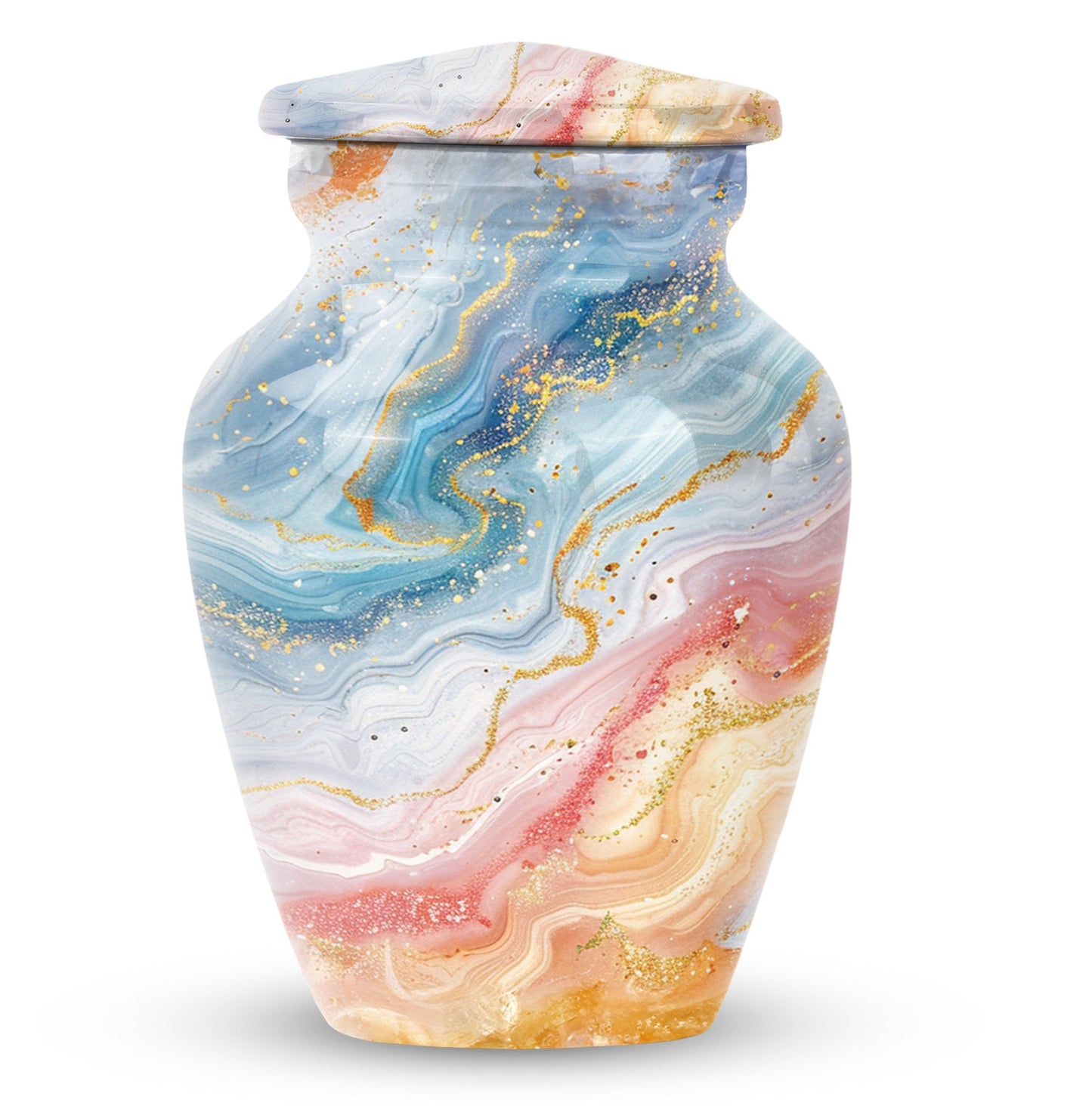 Personalized Marble Cremation Urn for Human Ashes - 10-inch, 200 cu in - Yatskia