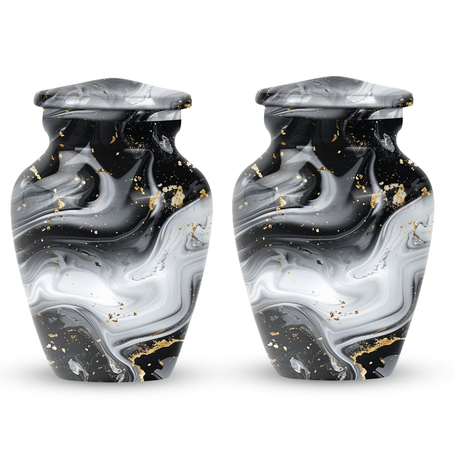abstract aluminum classic urn for adult male cremation,