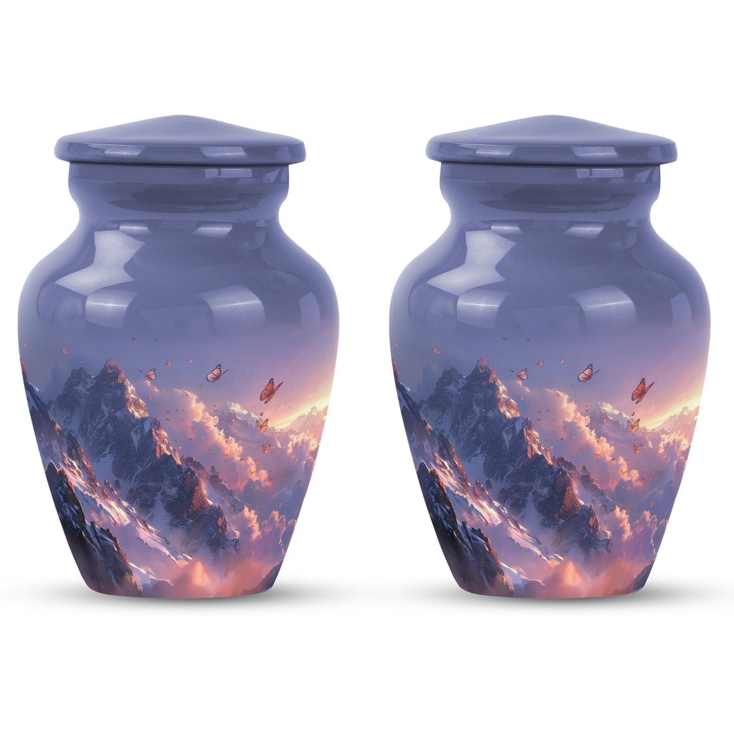 purple meadow urn for burial, Keepsake Urn