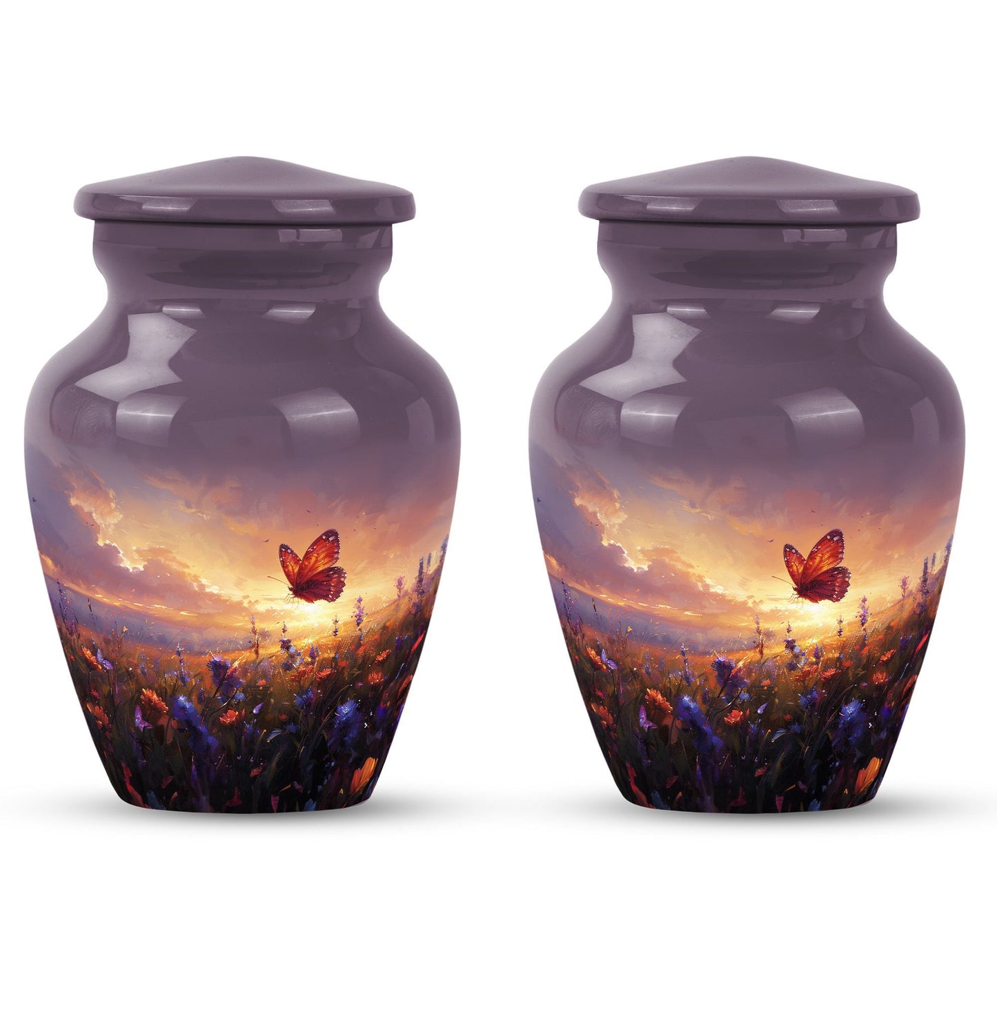 Purple meadow Cremation Urn for Ashes - Keepsake Urn