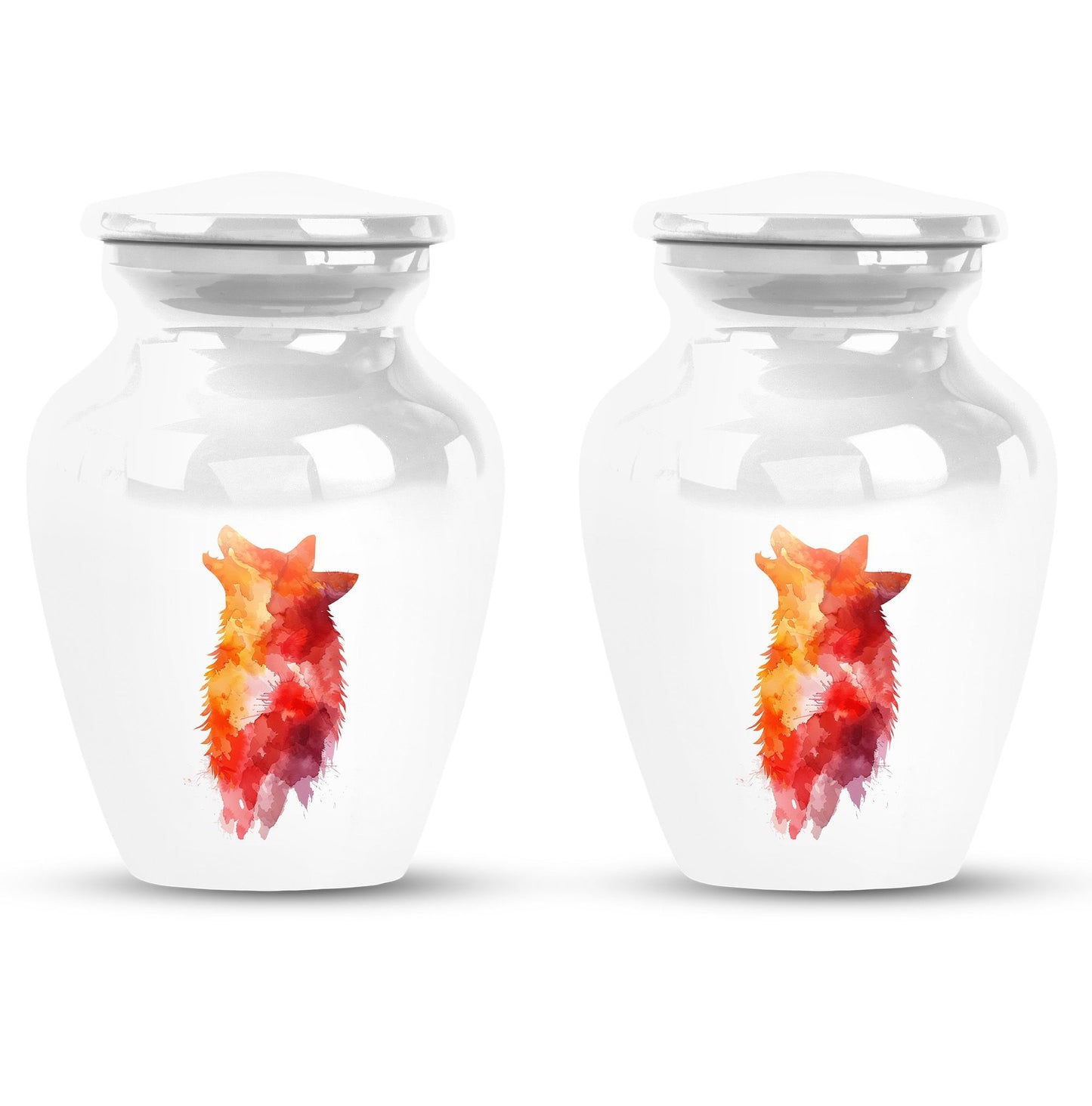 Wolf howling urn,