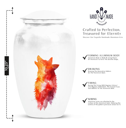 Wolf howling urn,
