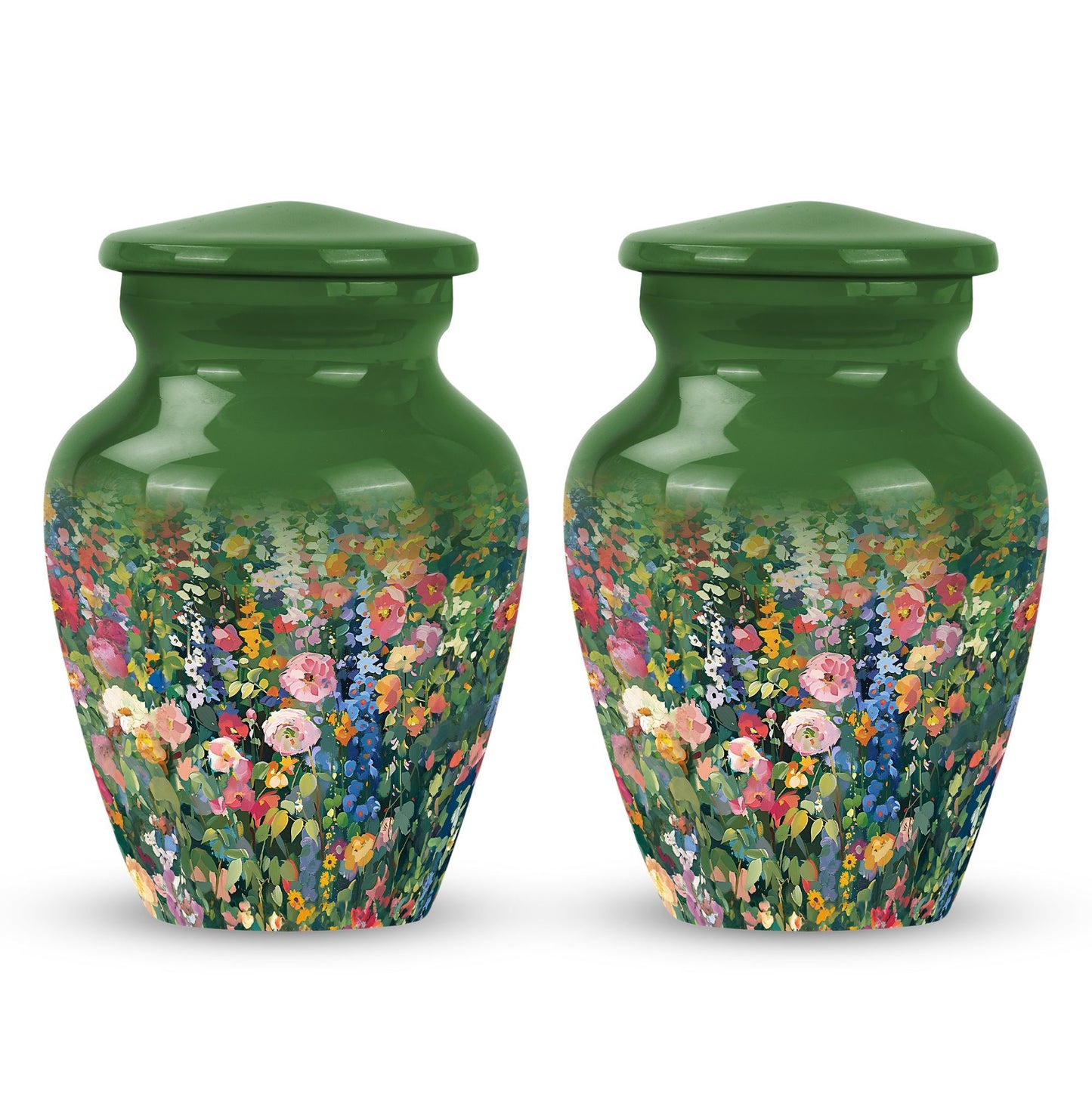 Flowers Urn, large cremation urn for memorial burial