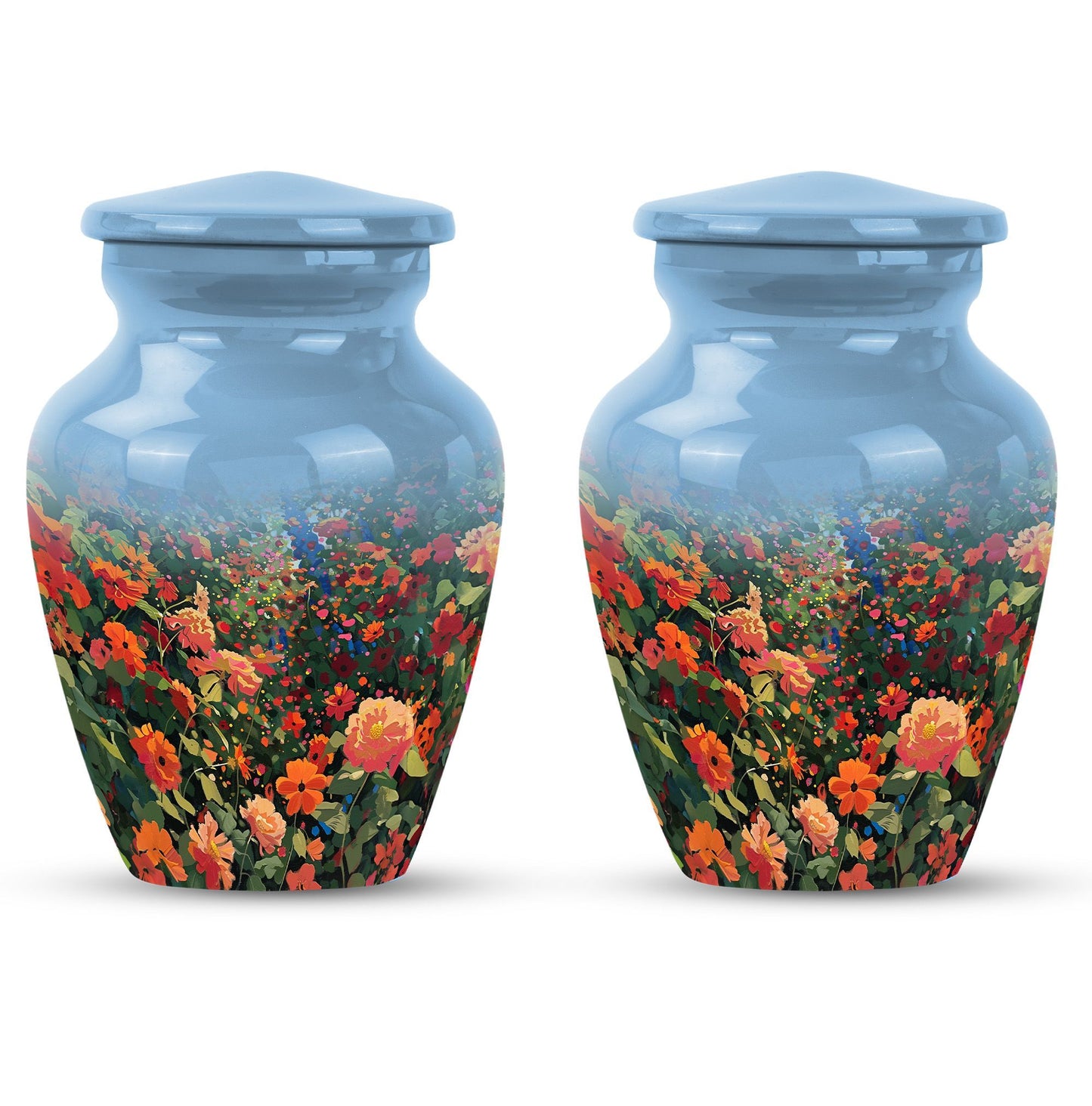FLOWERS urn, funeral urn