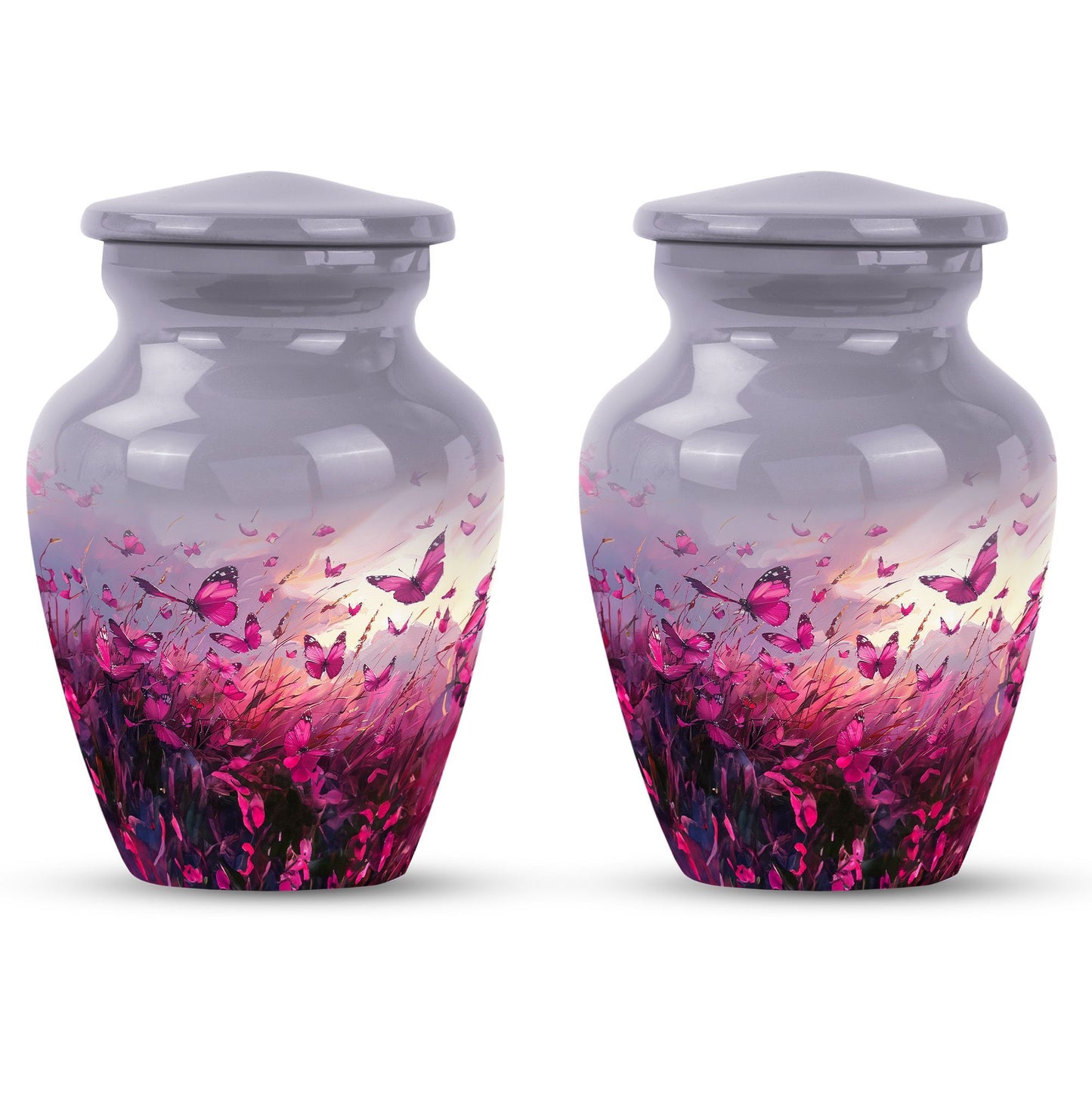 10-inch pink butterfly urn burial cremation urn