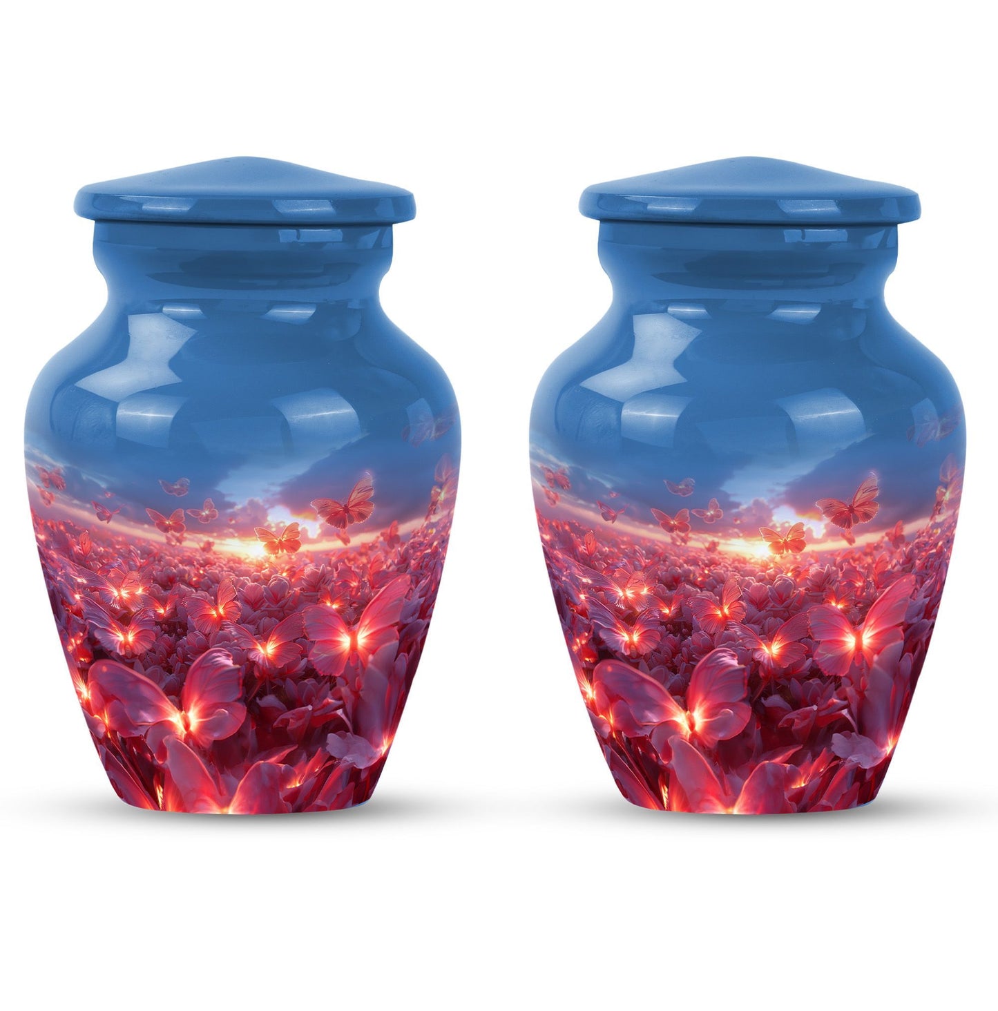 pink butterfly urn, large memorial urn for human ashes