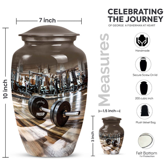 Classic Dumbles Urn made of Aluminium for human ashes.