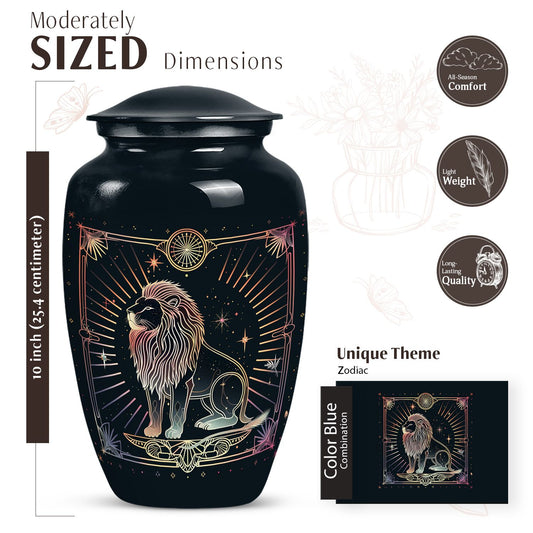 Zodiac Urn, large memorial urn for adult male ashes